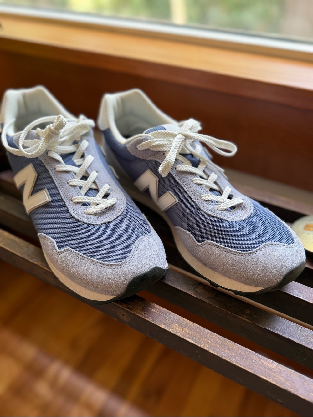 New Balance Men's 515 Blue and White Retro Runner Sneakers Size 12